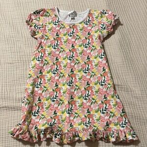 Vibrant Floral Kids Dress with Ruffle Hem